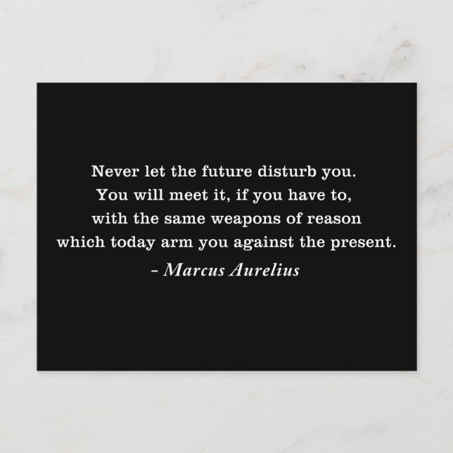 Marcus Aurelius Future Stoicism Quote Postcard (Front)