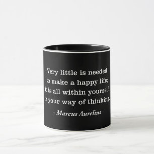 Marcus Aurelius Happy Life Quote Mug
