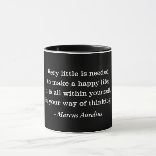 Marcus Aurelius Happy Life Quote Mug
