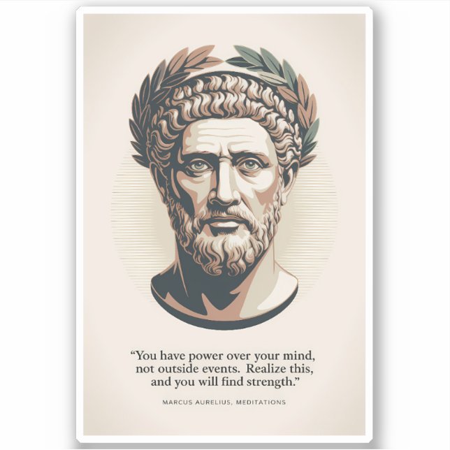 Marcus Aurelius Meditations Quote Illustration Art Sticker (Front)