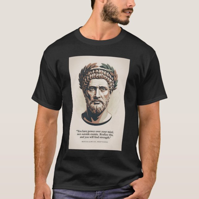 Marcus Aurelius Meditations Quote Illustration Art T-Shirt (Front)