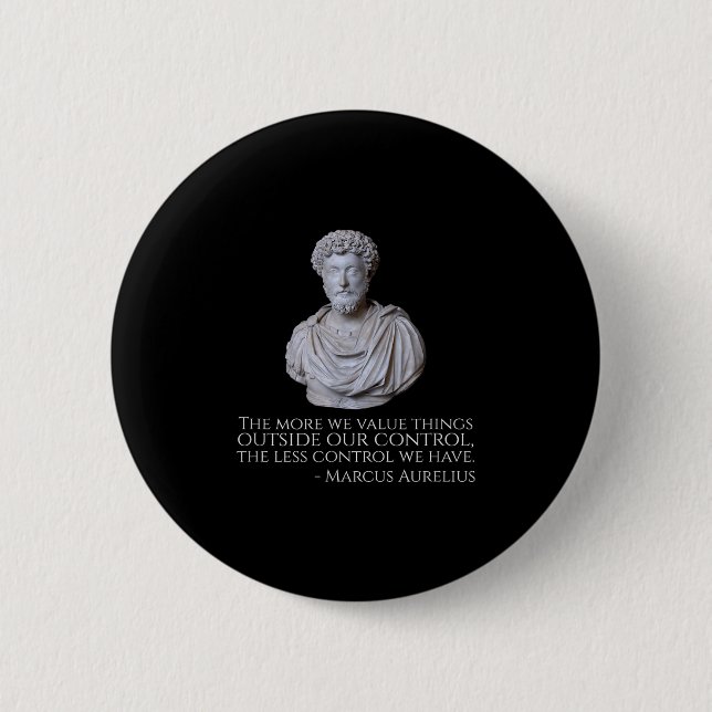 Marcus Aurelius - Motivational Stoicism Philosophy Button (Front)