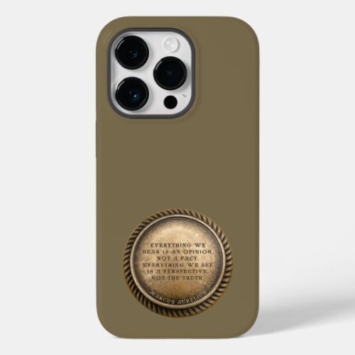 Marcus Aurelius Quote Opinionated Coin Case_Mate iPhone 14 Pro Case