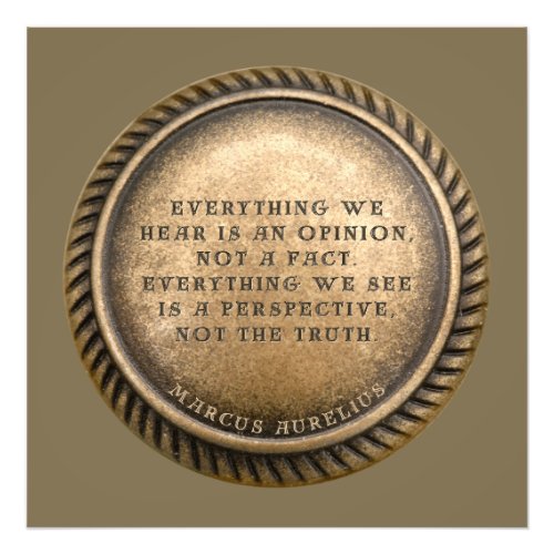 Marcus Aurelius Quote Opinionated Coin Photo Print