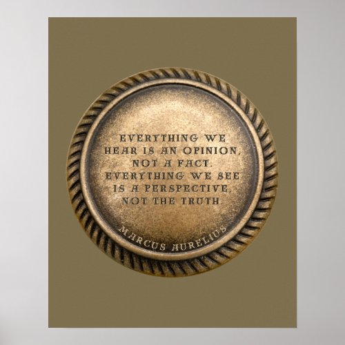 Marcus Aurelius Quote Opinionated Coin Poster