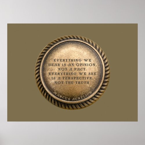 Marcus Aurelius Quote Opinionated Coin Poster
