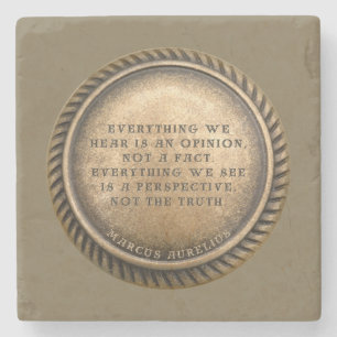 Marcus Aurelius Quote Opinionated Coin Stone Coaster