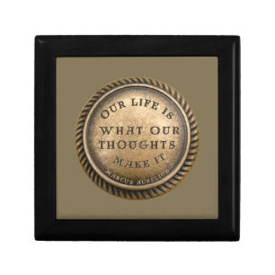 Marcus Aurelius Quote Our Life is what our .... Gift Box