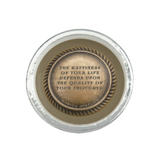 Marcus Aurelius Quote The Happiness of Your Life Ring