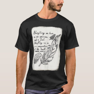 Marcus Aurelius Quote With Feather Illustration T-Shirt