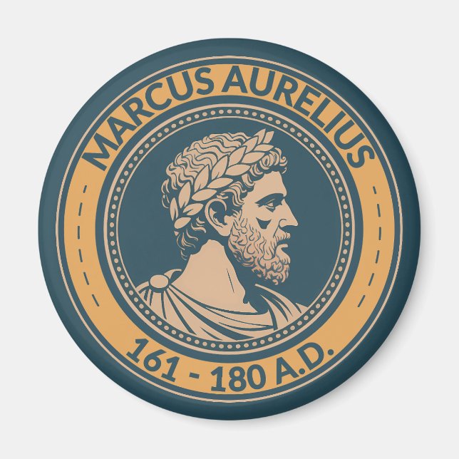 Marcus Aurelius Roman Emperor Illustration Badge Magnet (Front)