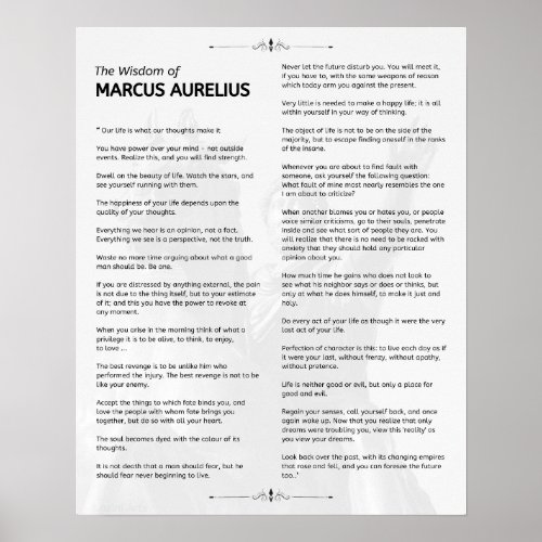 Marcus Aurelius Stoic Meditations The Wisdom of Poster