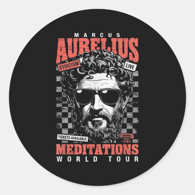 Marcus Aurelius Stoic Philosoper Quote Motivationa Classic Round Sticker (Front)