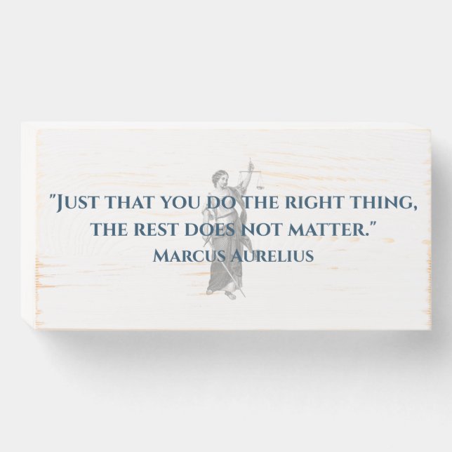 Marcus Aurelius Stoic quote wood art Wooden Box Sign (Front Horizontal)