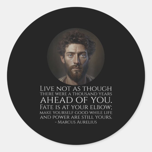 Marcus Aurelius Stoicism - Roman Stoic Philosophy  Classic Round Sticker (Front)