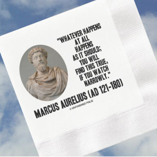 Marcus Aurelius Whatever Happens At All Happens Paper Dinner Napkins