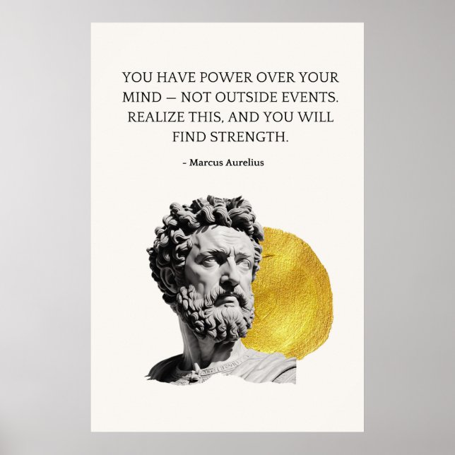 Marcus Aurelius Wisdom Quote Poster (Front)
