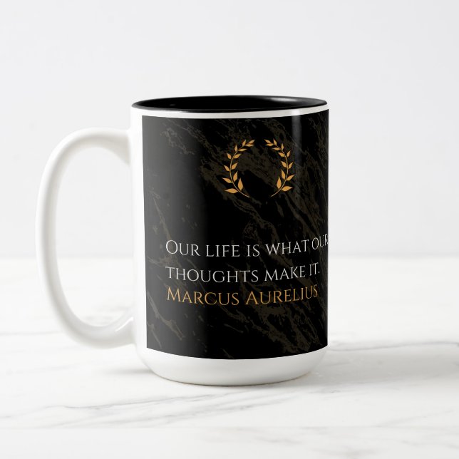 Marcus Aurelius's Truth: Shaping Life Two-Tone Coffee Mug (Left)