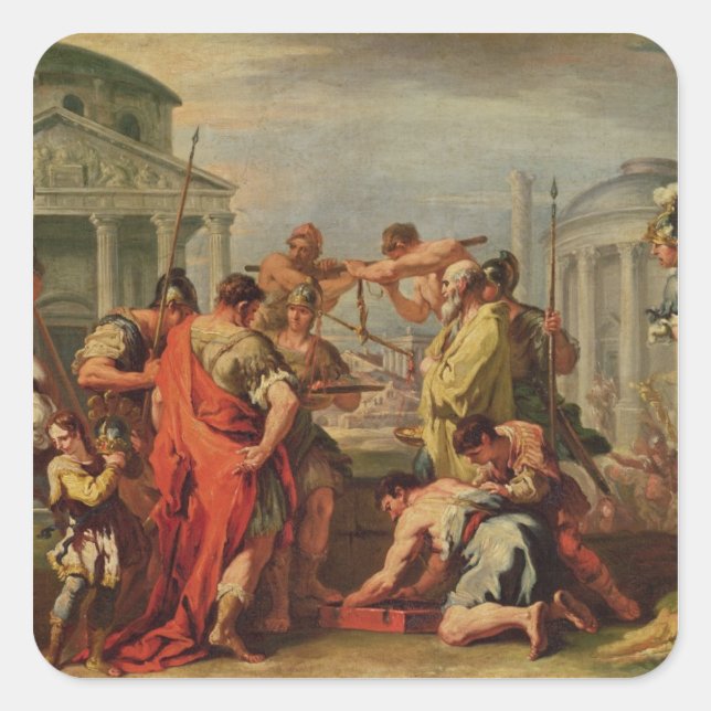 Marcus Furius Camillus  and Brennus Square Sticker (Front)