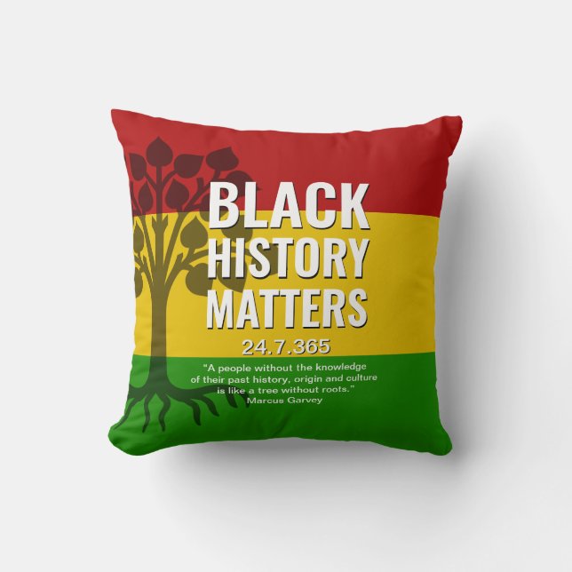 MARCUS GARVEY Black History Throw Pillow (Front)