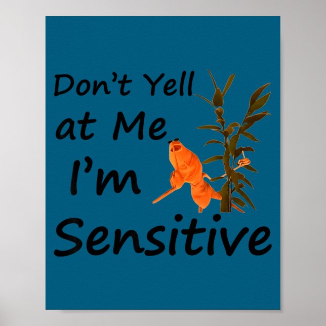 Marcus the worm don't yell at me i'm sensitive mem poster (Front)