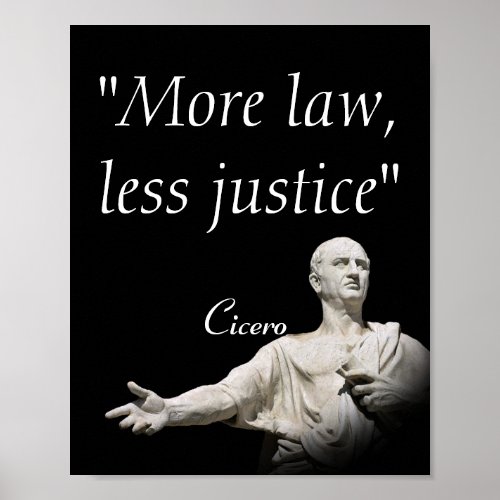 Marcus Tullius Cicero Quote On Law And Justice Poster