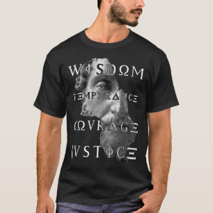 Marcus Virtues of Stoicism Wisdom Courage Temperan T-Shirt