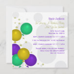 Mardi Gra Color Balloons Party Invitations at Zazzle