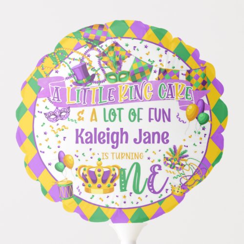 Mardi Gras 1st Birthday King Cake  Fun Balloon