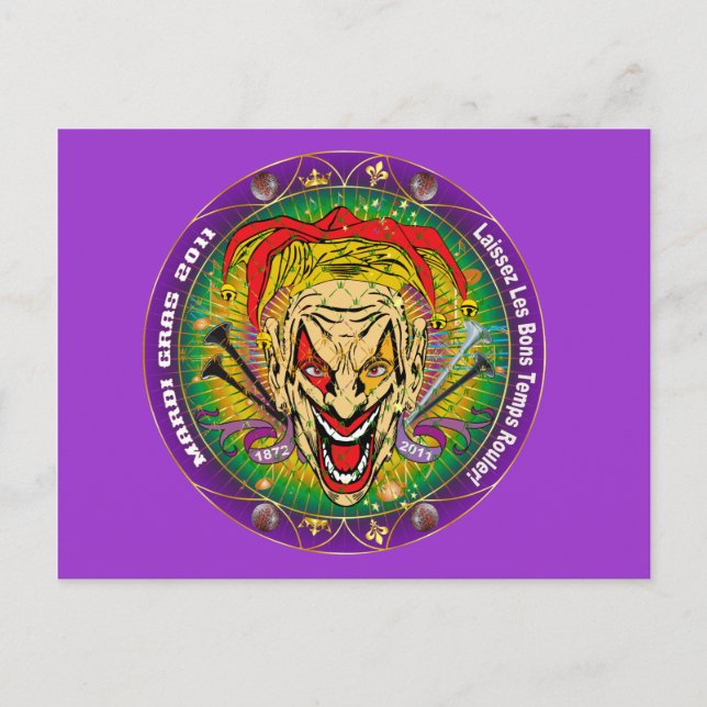 Mardi Gras 2011 Joker-V-3 Postcard (Front)