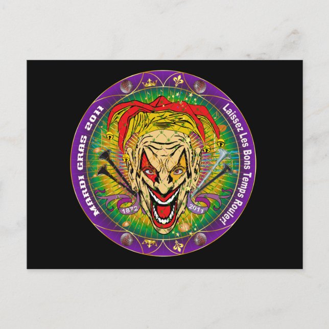 Mardi Gras 2011 Joker-V-3 Postcard (Front)