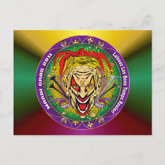 Mardi Gras 2011 Joker-V-3 Postcard (Front)