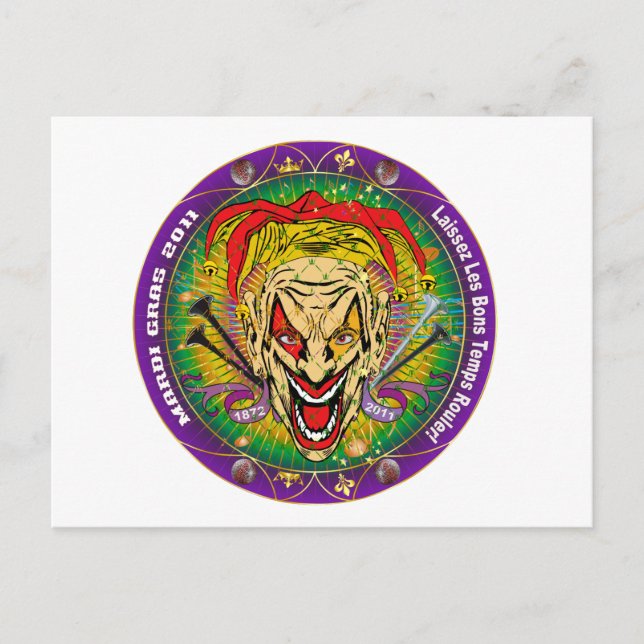 Mardi Gras 2011 Joker-V-3 Postcard (Front)