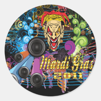 Mardi-Gras 2011 The Joker II Classic Round Sticker