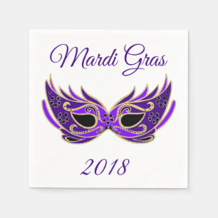 Mardi Gras 2018 Mask Paper Napkins