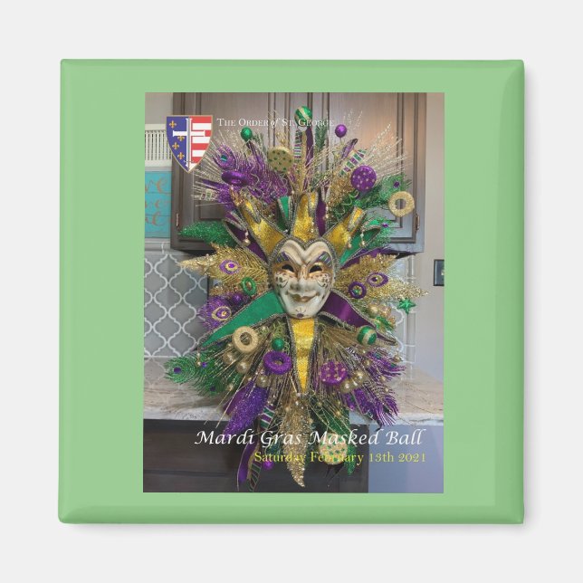 Mardi Gras 2021 Masked Ball commemorative magnet (Front)