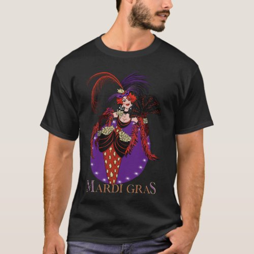 Mardi Gras 2021 vintage style lady New Orleans T_Shirt