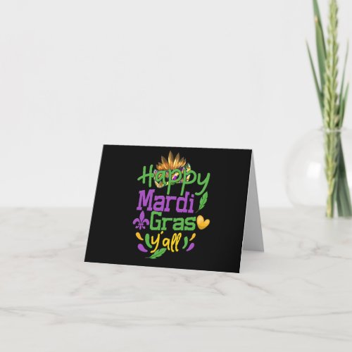 Mardi Gras 2022 _  Happy Mardi Gras Yall   Throw  Thank You Card