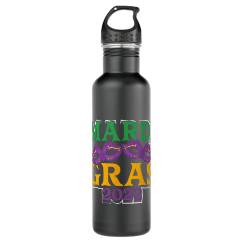 Mardi Gras 2022 New Orleans Parade Party Mask Cost Stainless Steel Water Bottle