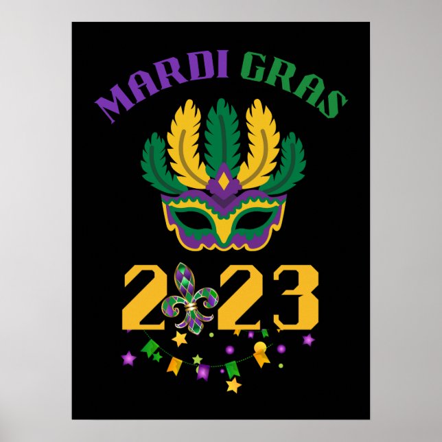 Mardi Gras 2023 Carnival New Orleans Poster (Front)
