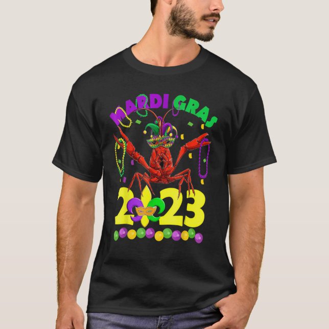 Mardi Gras 2023 Crawfish Outfit For Kids Girl Boy  T-Shirt (Front)