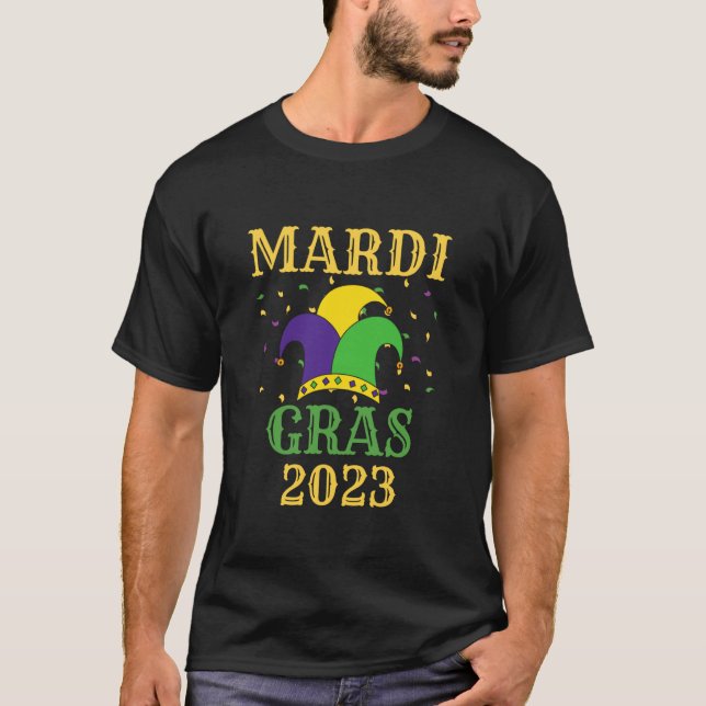 Mardi Gras 2023 Mardi Gras Jester Hat Costume T-Shirt (Front)