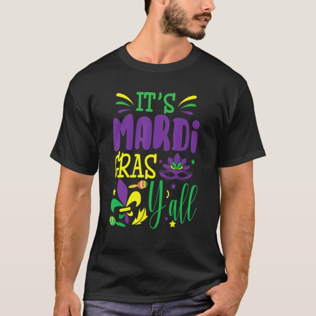 Mardi Gras 2023 Unicorn Face Girls Kids Party Mask T-Shirt (Front)