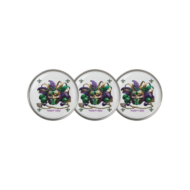 Mardi Gras 2024 Golf Ball Marker (3 Up)