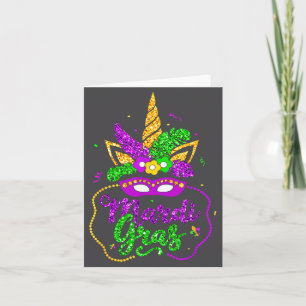 Mardi Gras 2024 Mask Beads New Orlean Party Women Card