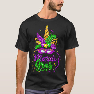 Mardi Gras 2024 Mask Beads New Orlean Party Women  T-Shirt