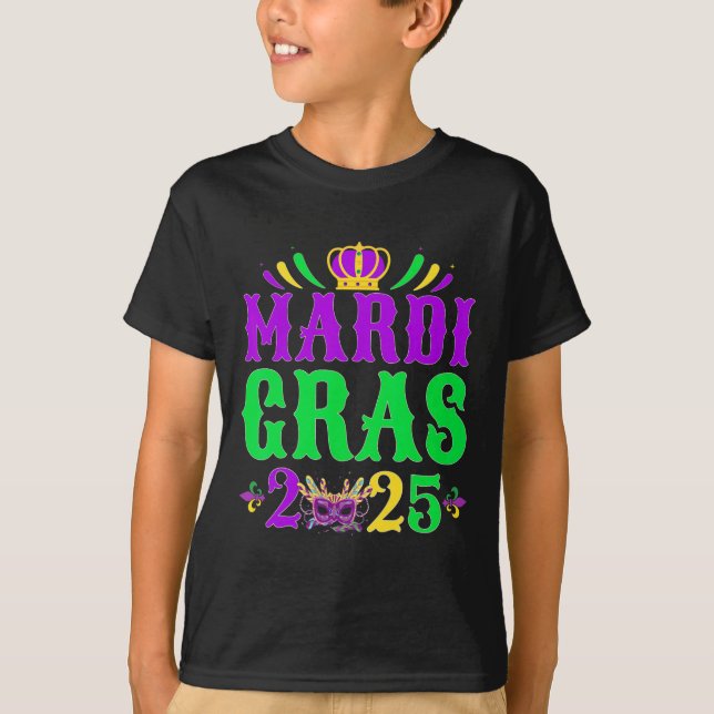 Mardi Gras 2025 Jester Costume Mardi Gras Family C T-Shirt (Front)