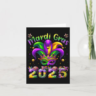 Mardi Gras 2025 Jester Outfit Kids Girls Boys Men Card
