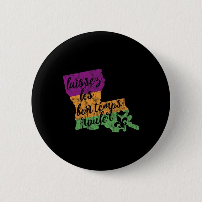 Mardi Gras 2025 Laissez Les Bon Temps Rouler New O Button (Front)