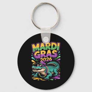 Mardi Gras 2026 Carnival Alligator Keychain